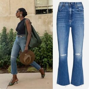 Mother Denim Hustler Flare Distressed Jeans in Can’t Stop Staring Size 26